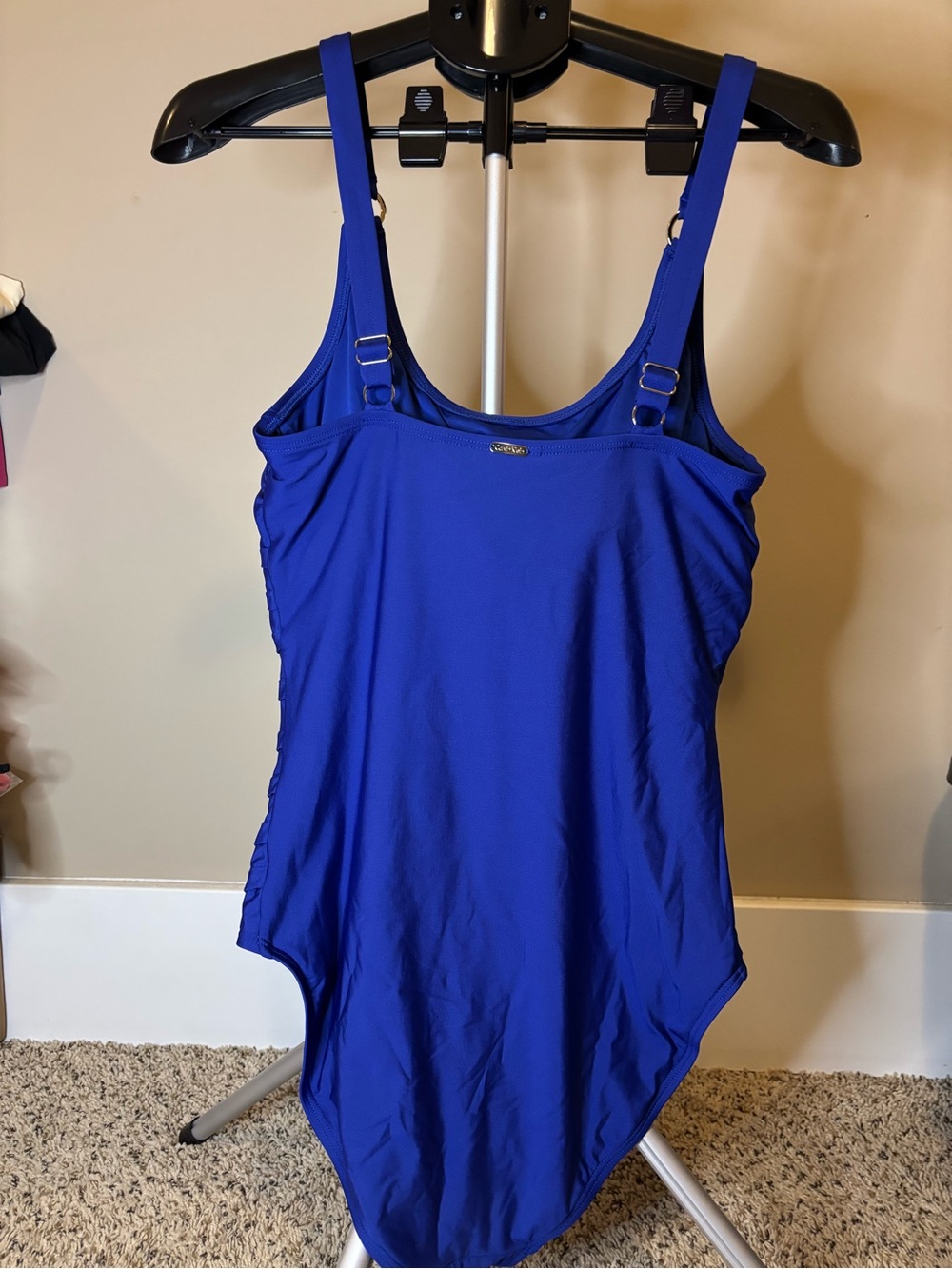 Calvin Klein Women’s 14 Royal Blue One Piece Swimsuit Ruched Tummy Control - Picture 8 of 12
